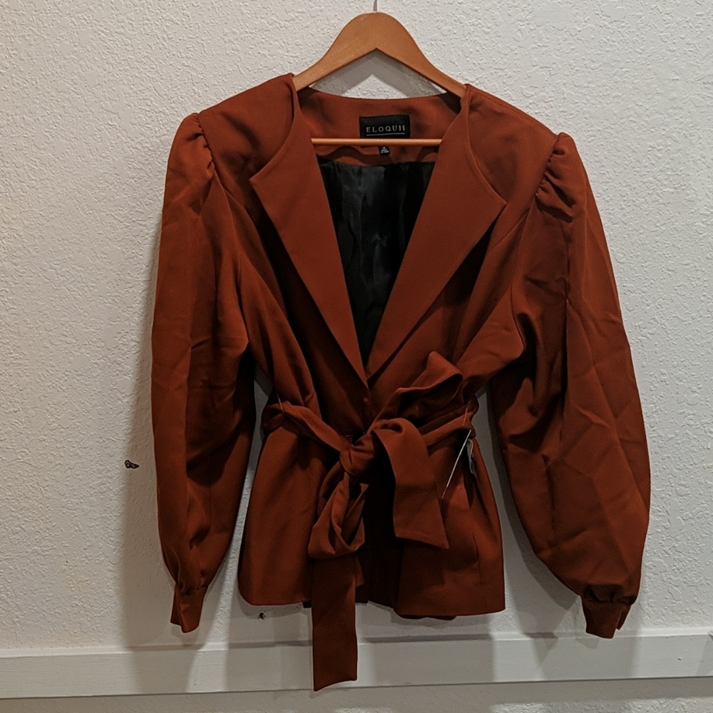 NWT ELOQUII Belted one button wrap blazer